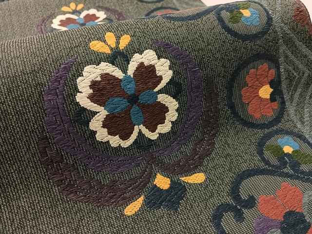 平和屋着物●六通柄袋帯 吉祥花間道 正絹 逸品 未使用 CABL6216vp
