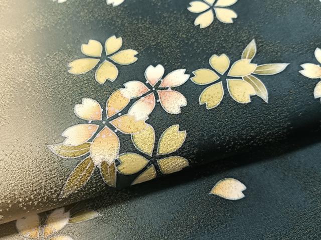 平和屋着物●十日町友禅作家 あらい義風 六通柄袋帯 舞桜 金通し地 正絹 逸品 CABL6218vp