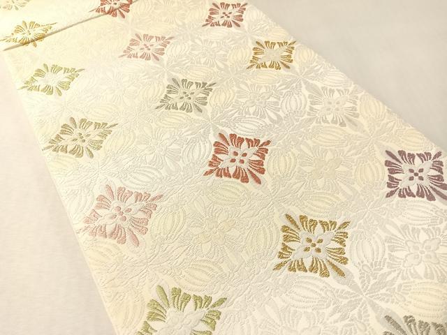 平和屋着物●六通柄袋帯 唐織 七宝花菱文 金銀糸 正絹 逸品 CABL6240vp
