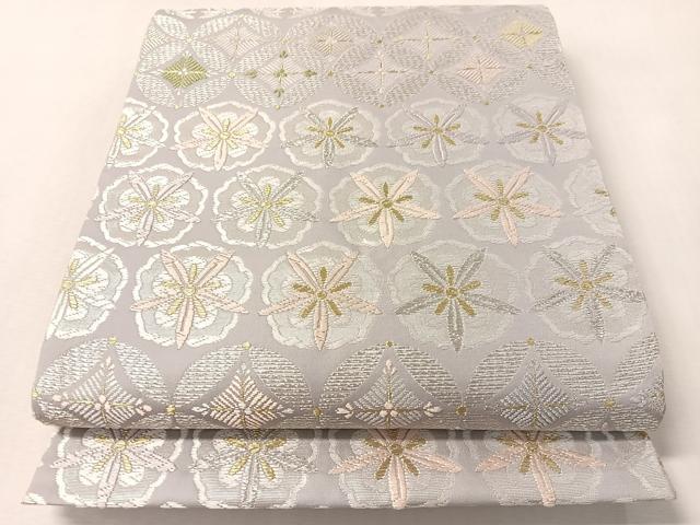 平和屋着物●六通柄袋帯 唐織 能衣松竹梅段文 金銀糸 正絹 逸品 CABL6241vp