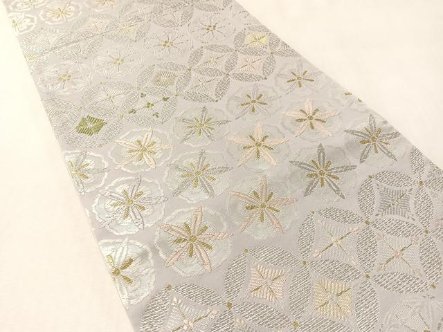 平和屋着物●六通柄袋帯 唐織 能衣松竹梅段文 金銀糸 正絹 逸品 CABL6241vp