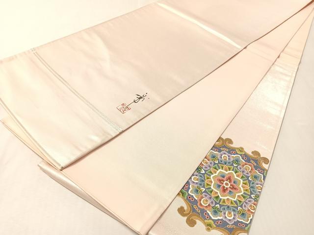 平和屋着物●西陣 太鼓柄袋帯 作家物 金銀糸 正絹 逸品 CABL6252vp