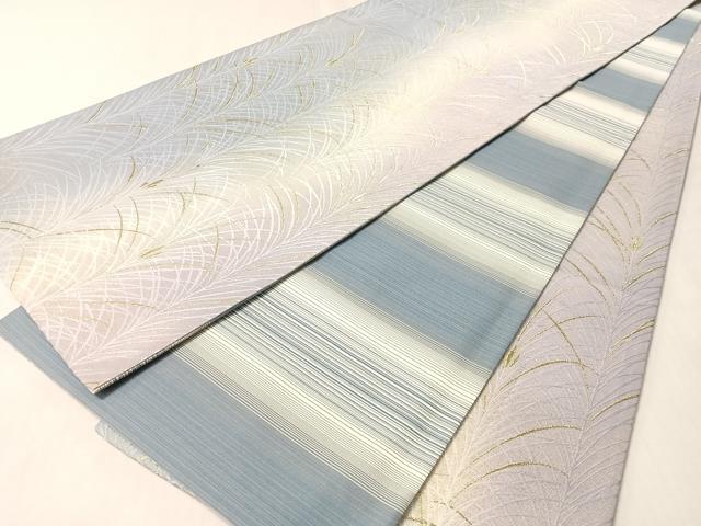 平和屋着物●両面 全通柄袋帯 自然の恵み 緑風 草木文 金糸 正絹 逸品 CABL6263vp