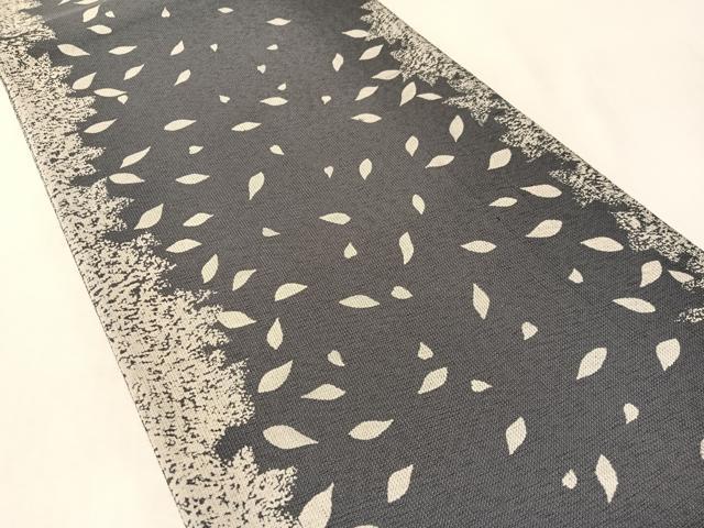 平和屋着物●全通柄袋帯 舞葉シルエット 正絹 逸品 未使用 CABL6279vp