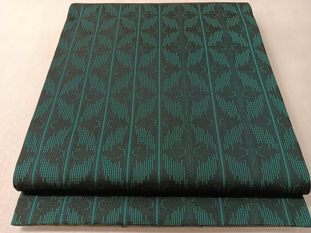 平和屋着物●両面 全通柄袋帯 幾何学文様 金糸 正絹 逸品 未使用 CABL6293vp
