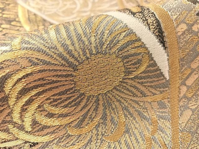 平和屋着物●六通柄袋帯 乱菊 金糸 正絹 逸品 CABL6297vp