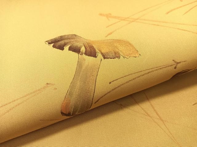 平和屋着物●現代の名工 京友禅 村田道宣 つけ帯 手描き きのこ 金歳 正絹 逸品 CABL6301vp
