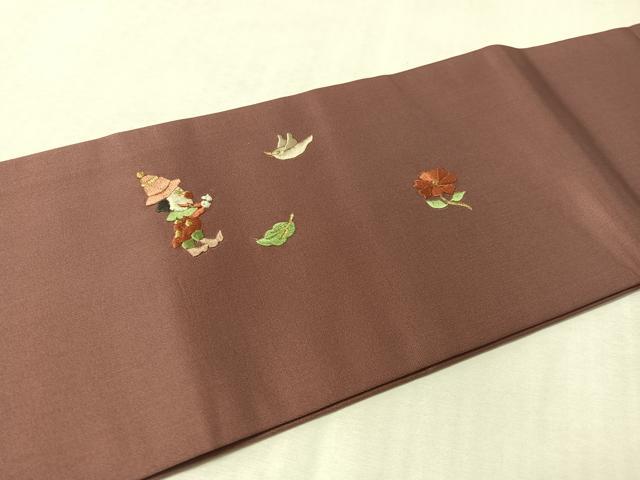 平和屋着物●ワンタッチつけ帯 総刺繍 道化師 金糸 正絹 逸品 CABL6302vp