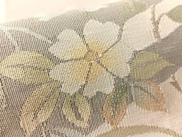平和屋着物●爪掻き本綴れ 八寸名古屋帯 扇面花文 金銀糸 正絹 逸品 CABL6305vp