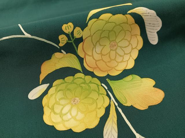 平和屋着物●塩瀬 九寸名古屋帯 ろうけつ染 菊唐草文 金彩 正絹 逸品 CABL6318vp