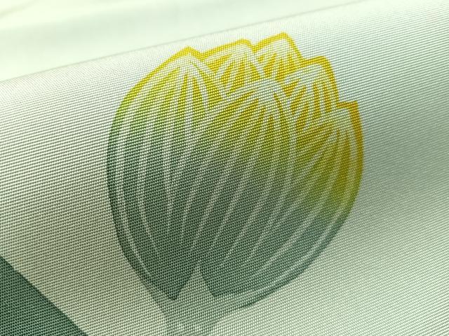 平和屋着物▼塩瀬 九寸名古屋帯 ろうけつ染 蓮 正絹 逸品 CABL6320vp