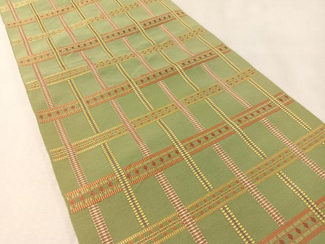 平和屋着物●本場筑前博多織 八寸名古屋帯 吉野間道 正絹 逸品 CABL6331vp