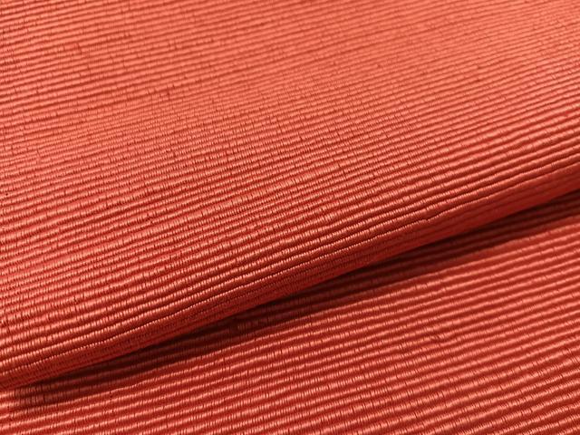 平和屋着物●八寸名古屋帯 紬地 韓紅色 正絹 逸品 CABL6347vp