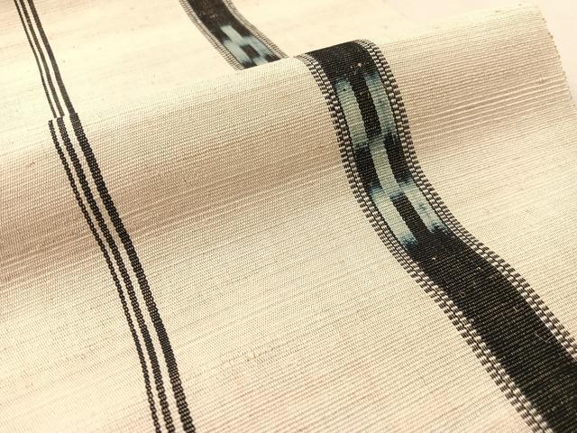 平和屋着物●沖縄県伝統工芸品 八重山ミンサー 手織り 八寸名古屋帯 絣間道 綿 逸品 CABL6355vp