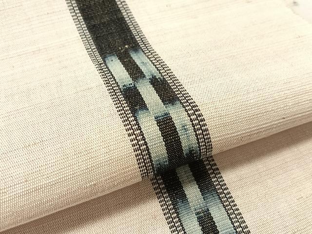平和屋着物●沖縄県伝統工芸品 八重山ミンサー 手織り 八寸名古屋帯 絣間道 綿 逸品 CABL6355vp