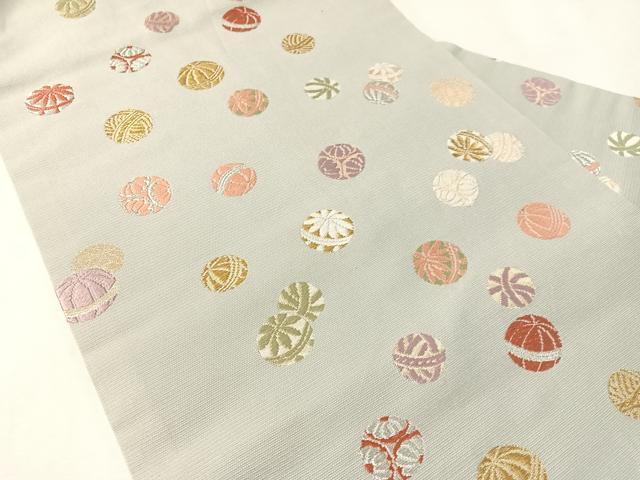 平和屋着物●九寸名古屋帯 唐織 鞠 金銀糸 正絹 逸品 CABL6357vp