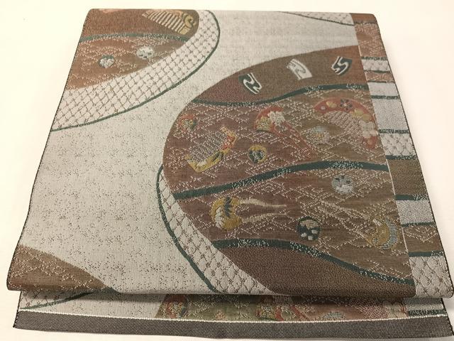 平和屋着物●本場筑前博多織 八寸名古屋帯 櫛 簪 正絹 逸品 未使用 CABL6365vp
