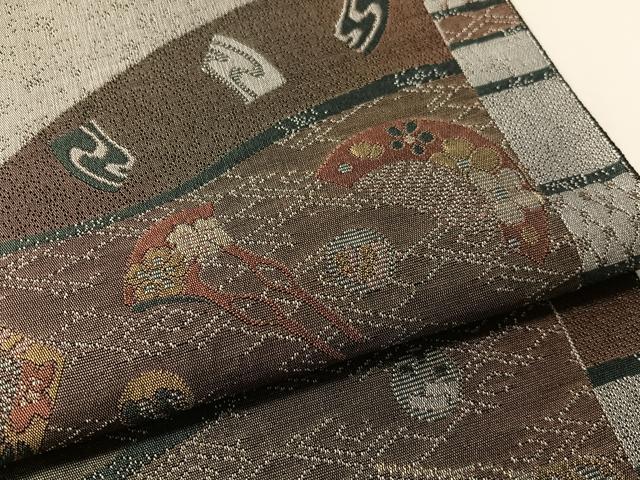 平和屋着物●本場筑前博多織 八寸名古屋帯 櫛 簪 正絹 逸品 未使用 CABL6365vp