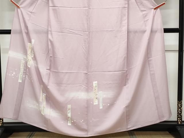 平和屋着物*夏物 訪問着 絽 短冊溢れ松葉花文 暈し染め 金彩 正絹 逸品 CABL6757th
