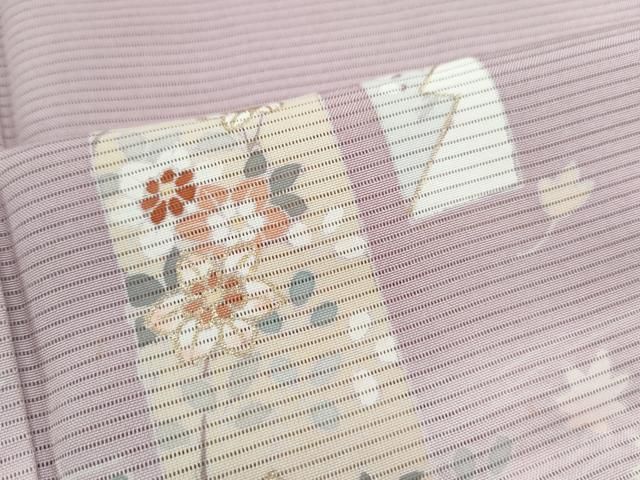 平和屋着物*夏物 訪問着 絽 短冊溢れ松葉花文 暈し染め 金彩 正絹 逸品 CABL6757th