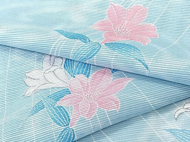 平和屋着物*夏物 訪問着 絽 流水草花文 洗える着物 CABL6802xi