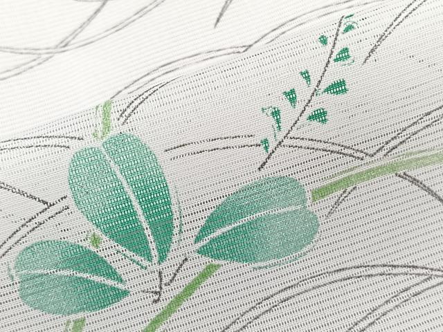 平和屋着物*夏物 小紋 絽 芝草花文 洗える着物 CABL6808xi