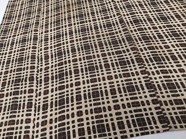 平和屋着物*夏物 小紋 格子文様 正絹 逸品 CABL6829xi
