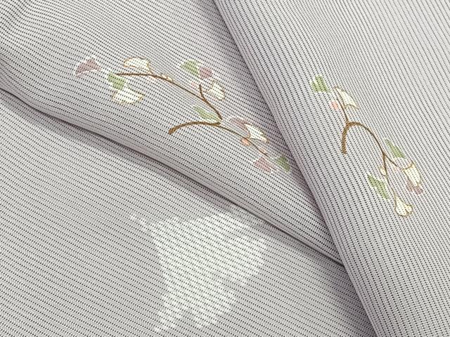 平和屋着物*夏物 小紋 絽 銀杏文 金彩 正絹 逸品 CABL6839xi