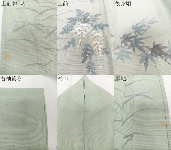 平和屋着物*夏物 訪問着 絽 手描き 枝楓文 てんとう虫 五泉 反端付き 正絹 逸品 CABL6841xi