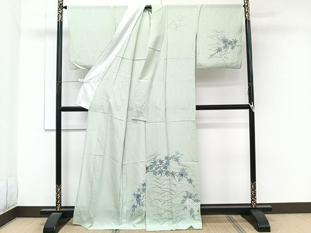 平和屋着物*夏物 訪問着 絽 手描き 枝楓文 てんとう虫 五泉 反端付き 正絹 逸品 CABL6841xi