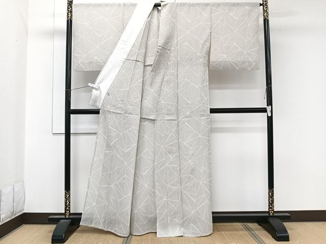 平和屋着物*夏物 本塩沢 夏塩沢 110亀甲 亀甲文 正絹 逸品 CABL6849xi