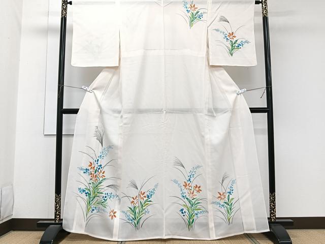 平和屋着物*夏物 訪問着 絽 手描き 草花文 正絹 逸品 未使用 CABL6862xi