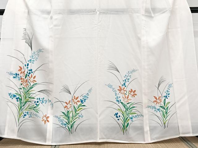 平和屋着物*夏物 訪問着 絽 手描き 草花文 正絹 逸品 未使用 CABL6862xi