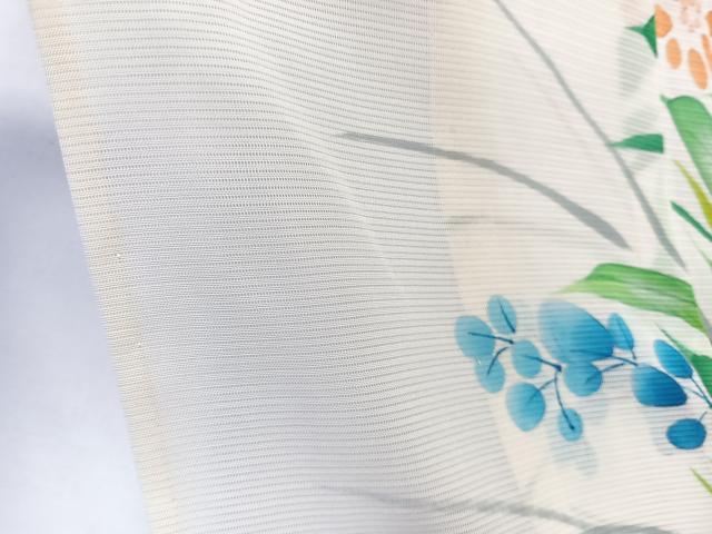 平和屋着物*夏物 訪問着 絽 手描き 草花文 正絹 逸品 未使用 CABL6862xi