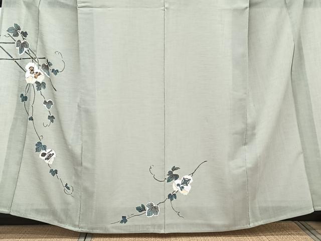 平和屋着物*夏物 訪問着 紗 蔦の葉絵巻文 洗える着物 未使用 CABL6893xi
