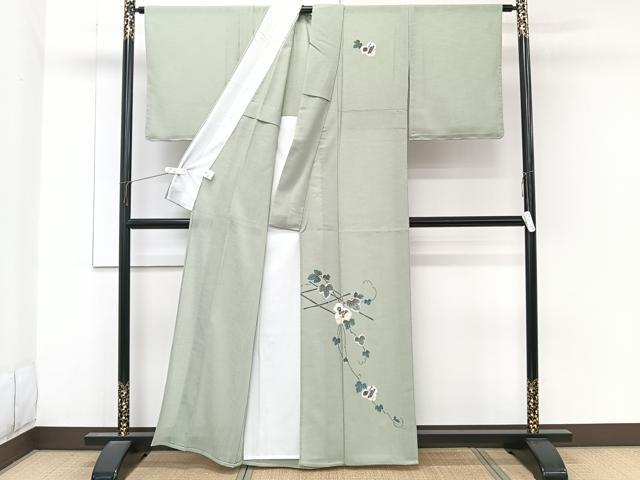 平和屋着物*夏物 訪問着 紗 蔦の葉絵巻文 洗える着物 未使用 CABL6893xi