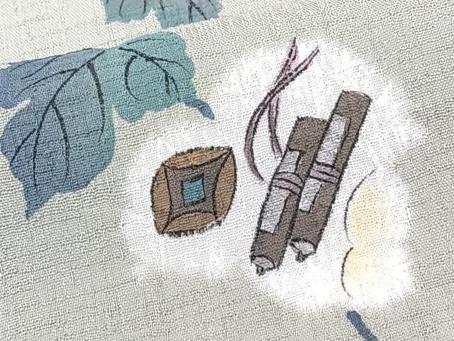 平和屋着物*夏物 訪問着 紗 蔦の葉絵巻文 洗える着物 未使用 CABL6893xi