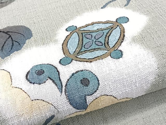 平和屋着物*夏物 訪問着 紗 蔦の葉絵巻文 洗える着物 未使用 CABL6893xi