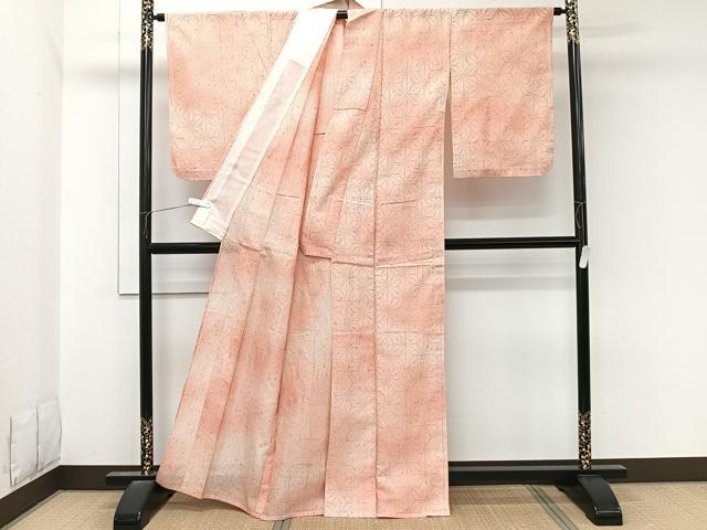 平和屋着物*夏物 紗紬 麻の葉文紋紗 霞文 正絹 逸品 CABL6908xi