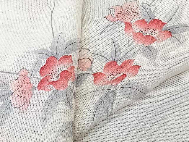 平和屋着物*夏物 小紋 絽 手描き 枝草花文 正絹 逸品 CABL6914xi
