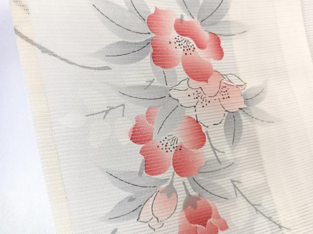 平和屋着物*夏物 小紋 絽 手描き 枝草花文 正絹 逸品 CABL6914xi