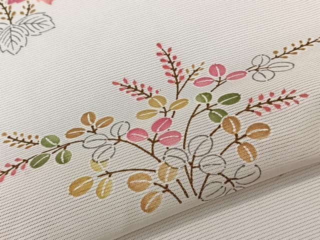 平和屋着物*夏物 小紋 絽 草花文 正絹 逸品 CABL6918xi