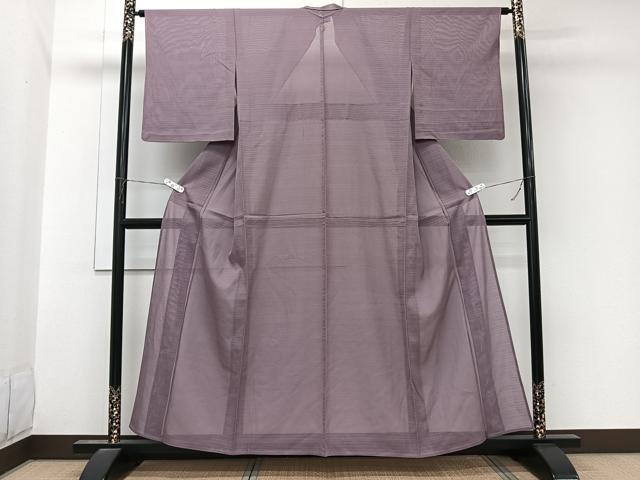 平和屋着物*夏物 色無地 変わり絽 葡萄鼠色 正絹 逸品 CABL6922xi