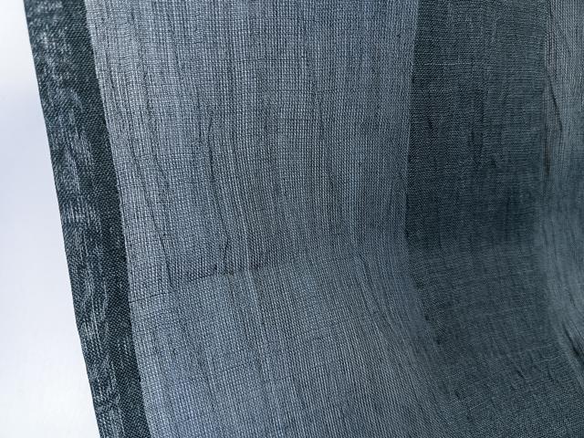 平和屋着物*夏物 本場小千谷縮 青藍色 麻 逸品 CABL6924xi