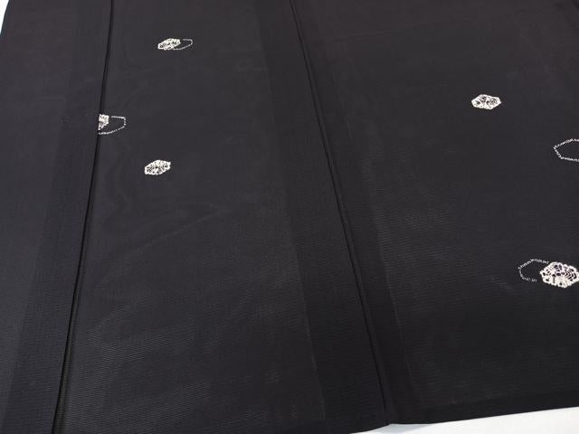 平和屋着物*夏物 小紋 絽 亀甲文様 正絹 逸品 CABL6927xi
