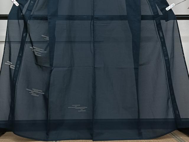 平和屋着物*夏物 色無地 絽 絵霞文 濃藍色 洗える着物 CABL6929xi