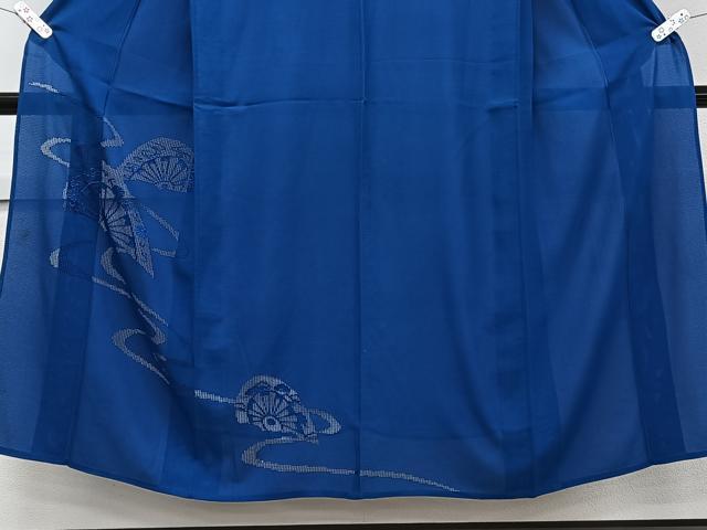 平和屋着物*夏物 色留訪問着 絽 流水片輪車文 トロンワーグ 瑠璃紺色 正絹 逸品 CABL6933xi