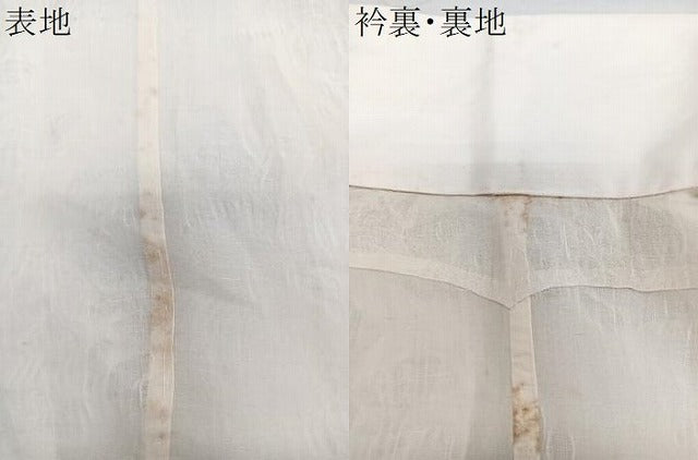平和屋着物*夏物 長襦袢 草花紋紗 生成り色 麻 逸品 CABL6937xi