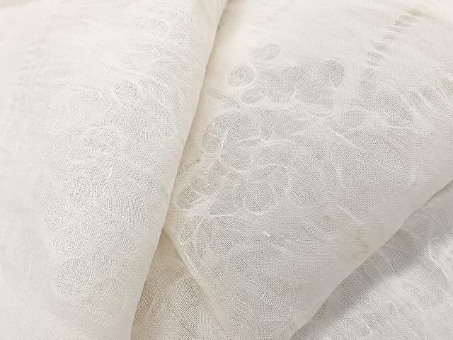 平和屋着物*夏物 長襦袢 草花紋紗 生成り色 麻 逸品 CABL6937xi