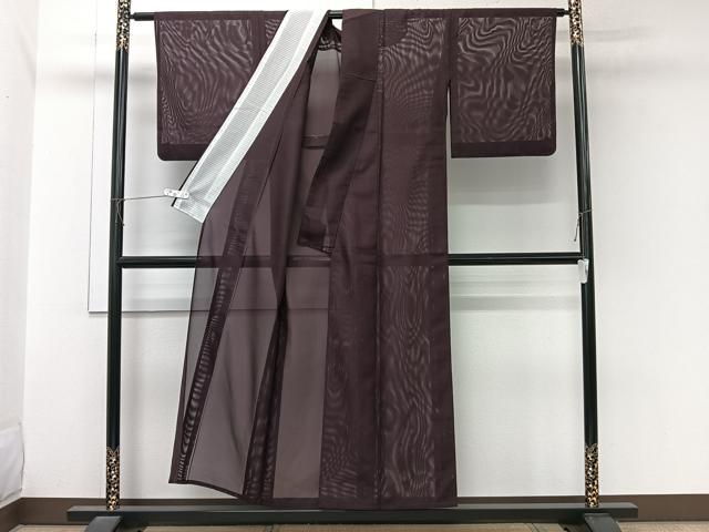 平和屋着物*夏物 色無地 絽 似せ紫色 洗える着物 CABL6944xi